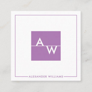 Tarjeta De Visita Cuadrada Caja monogramada formal