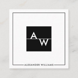 Tarjeta De Visita Cuadrada Caja monogramada formal