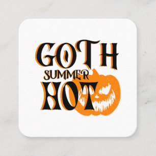 Tarjeta De Visita Cuadrada Calabaza Sonriente de Terror del Verano Gótico Cal