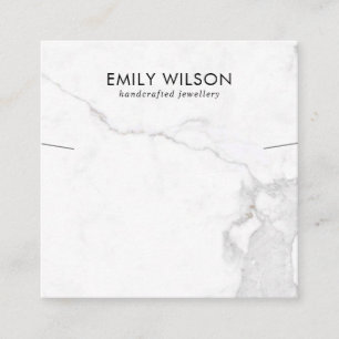 TARJETA DE VISITA CUADRADA CALACATTA MARBLE TEXTURA NECKLACE BRACELET PANTALL