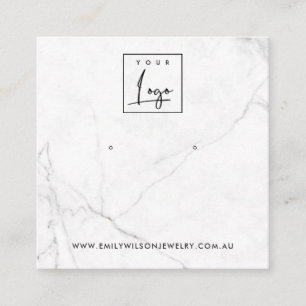 TARJETA DE VISITA CUADRADA CALACATTA MARBLE TEXTURA STUD EARRING PANPLAY