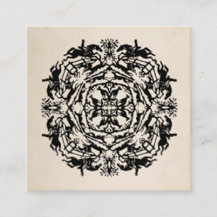 Tarjeta De Visita Cuadrada Caleidoscopio ecuestre personalizado