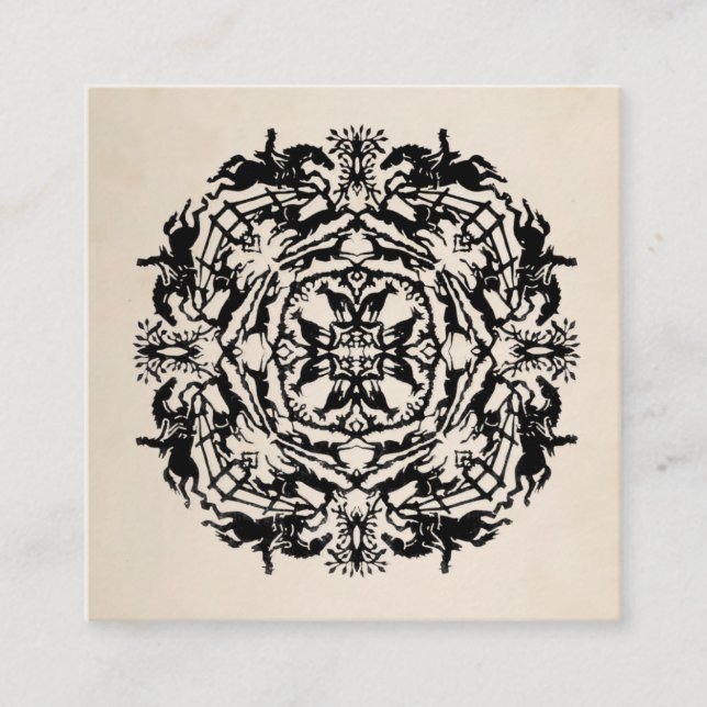 Tarjeta De Visita Cuadrada Caleidoscopio ecuestre personalizado (Anverso)