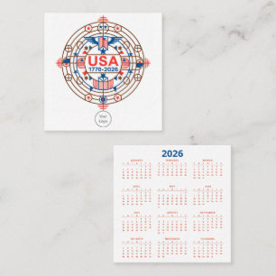 Tarjeta De Visita Cuadrada Calendario 250° aniversario de América