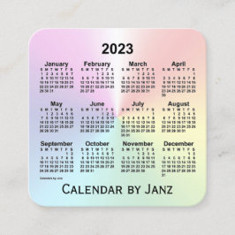 Tarjeta De Visita Cuadrada Calendario de verano arcoiris 2023, de Janz