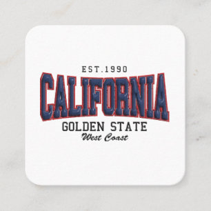 Tarjeta De Visita Cuadrada California en 3D