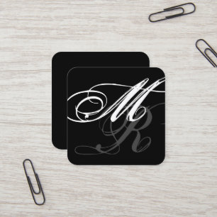 Tarjeta De Visita Cuadrada Caligrafía de curly sobredimensionada Minimalista