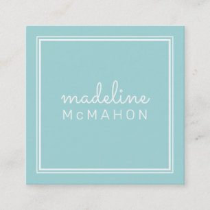 Tarjeta De Visita Cuadrada CALLING CARD cuadrado preppy moderna menta pastel