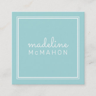 Tarjeta De Visita Cuadrada CALLING CARD cuadrado preppy moderna menta pastel