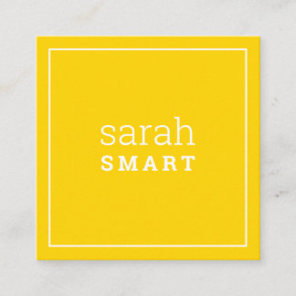 Tarjeta De Visita Cuadrada CALLING CARD square edgey moderno amarillo brillan