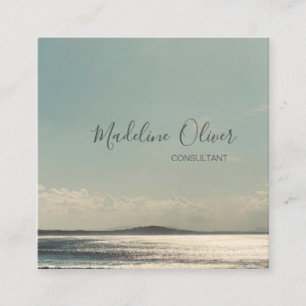 Tarjeta De Visita Cuadrada Calm Ocean Sea Travel Moderno Profesional
