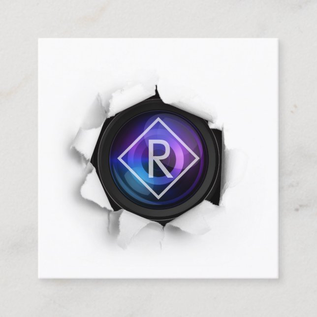 Tarjeta De Visita Cuadrada Cámara Creativa de Fotografía Monográfica (Anverso)