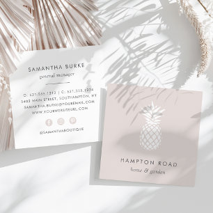 Tarjeta De Visita Cuadrada Cameo Rubor Pineapple