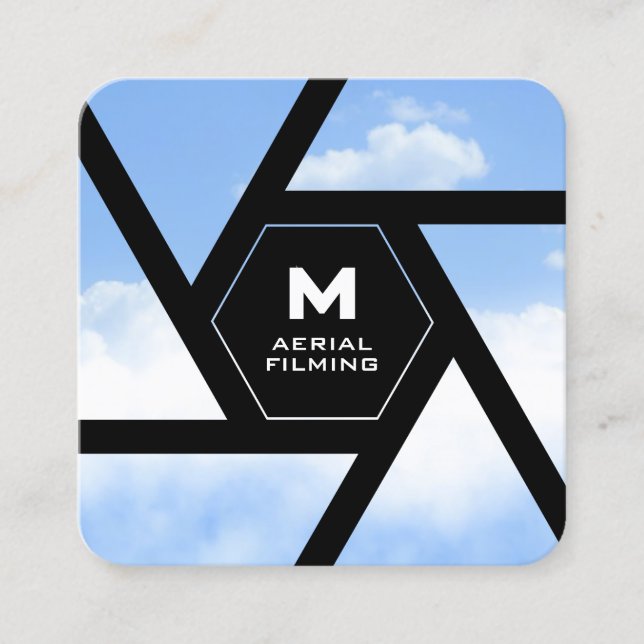 Tarjeta De Visita Cuadrada Camera lens sky drone (Anverso)