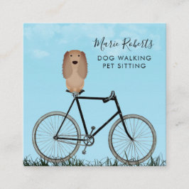 Tarjeta De Visita Cuadrada Caminata de perro, sentada de Mascotas, cuidado de