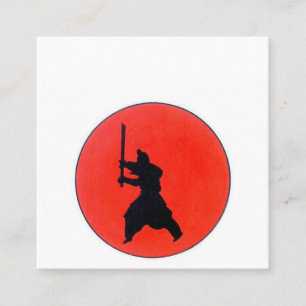 Tarjeta De Visita Cuadrada Camino Bushido Del Guerrero Japonés