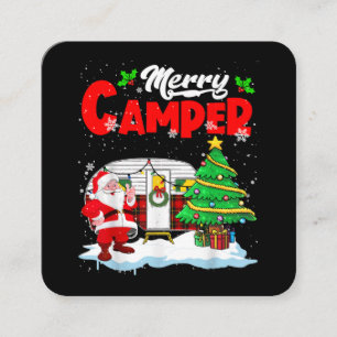 Tarjeta De Visita Cuadrada Camión de campamento Santa Camper Navidades de Mer