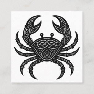 Tarjeta De Visita Cuadrada Camiseta de cangrejo Zodiac Cancer — Tinta embruja