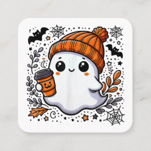 Tarjeta De Visita Cuadrada Camiseta de Halloween para mujeres Fantasma de Hal