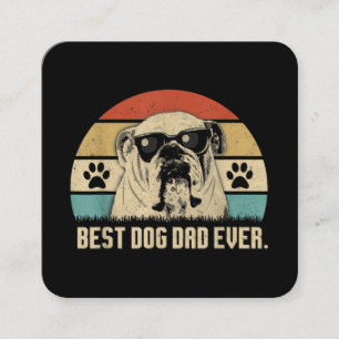 Tarjeta De Visita Cuadrada Camiseta Vintage Mejor Papá Bulldog Inglés de Todo