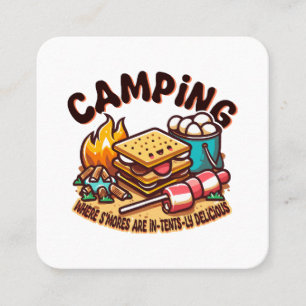 Tarjeta De Visita Cuadrada campamento de smores