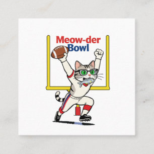 Tarjeta De Visita Cuadrada Campeón del Tazón Meow-der Gato Fútbol Americano 