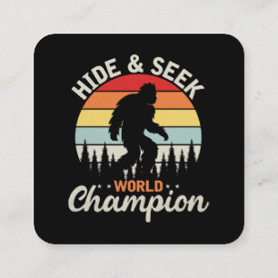 Tarjeta De Visita Cuadrada Campeón Mundial de Escondite de Bigfoot