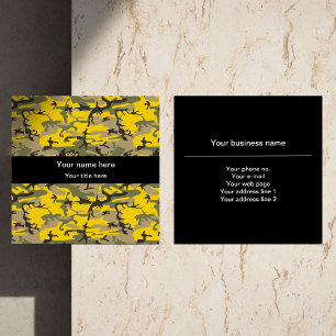 Tarjeta De Visita Cuadrada Camuflaje amarillo y verde, Camuflaje, Militar, Ej