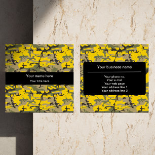 Tarjeta De Visita Cuadrada Camuflaje amarillo y verde, Camuflaje, Militar, Ej
