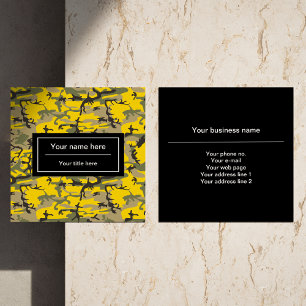 Tarjeta De Visita Cuadrada Camuflaje amarillo y verde, Camuflaje, Militar, Ej
