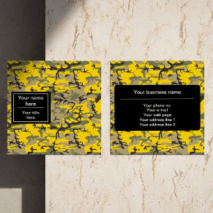 Tarjeta De Visita Cuadrada Camuflaje amarillo y verde, Camuflaje, Militar, Ej