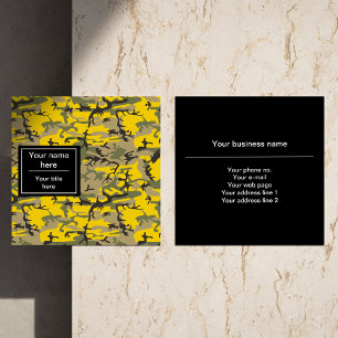 Tarjeta De Visita Cuadrada Camuflaje amarillo y verde, Camuflaje, Militar, Ej
