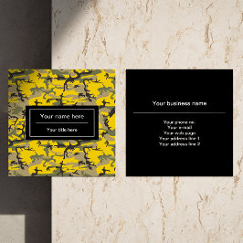 Tarjeta De Visita Cuadrada Camuflaje amarillo y verde, ejército, ejército