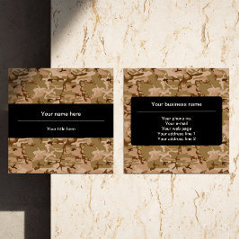 Tarjeta De Visita Cuadrada Camuflaje del desierto, camuflaje marrón, militar,
