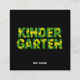 Tarjeta De Visita Cuadrada Camuflaje infantil retro divertido