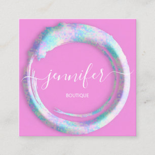 Tarjeta De Visita Cuadrada Camuflaje Mimético Abstracto Moda Wow Holograma