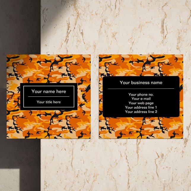 Tarjeta De Visita Cuadrada Camuflaje naranja, Ejército (Subido por el creador)