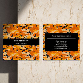 Tarjeta De Visita Cuadrada Camuflaje naranja, Ejército