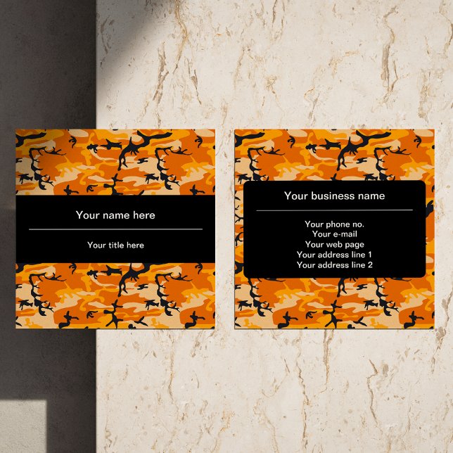 Tarjeta De Visita Cuadrada Camuflaje naranja, Ejército (Subido por el creador)