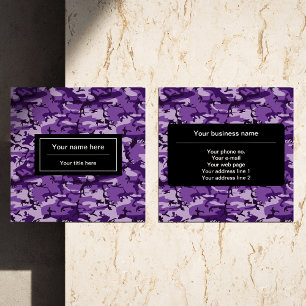 Tarjeta De Visita Cuadrada Camuflaje Púrpura, Camuflaje, Militar, Ejército