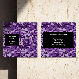 Tarjeta De Visita Cuadrada Camuflaje Púrpura, Camuflaje, Militar, Ejército