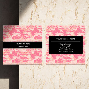 Tarjeta De Visita Cuadrada Camuflaje rosa, Camuflaje, Militar, Ejército