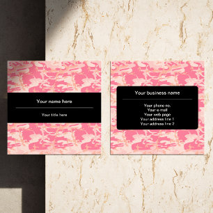 Tarjeta De Visita Cuadrada Camuflaje rosa, Camuflaje, Militar, Ejército