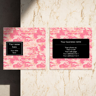 Tarjeta De Visita Cuadrada Camuflaje rosa, Camuflaje, Militar, Ejército