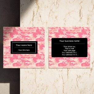 Tarjeta De Visita Cuadrada Camuflaje rosa, Camuflaje, Militar, Ejército