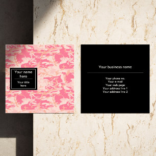 Tarjeta De Visita Cuadrada Camuflaje rosa, Camuflaje, Militar, Ejército