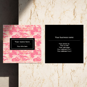 Tarjeta De Visita Cuadrada Camuflaje rosa, Camuflaje, Militar, Ejército