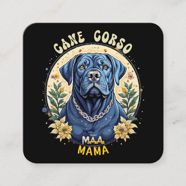 Tarjeta De Visita Cuadrada Cane Corso Mama (Anverso)