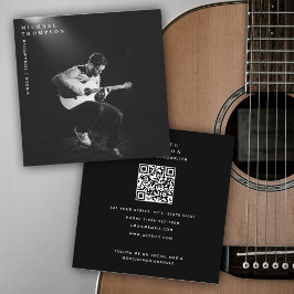 Tarjeta De Visita Cuadrada Cantante Músico Artista Fotógrafo Perforador Códig