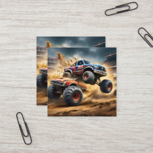 Tarjeta De Visita Cuadrada Caos en las ruedas: Monster Truck Smash Derby